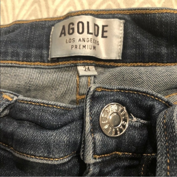 Agolde Sophie High Rise Skinny Crop Jeans Med Wash - Picture 8 of 14